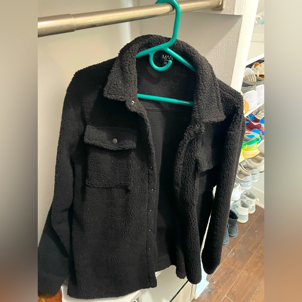 boohoo sherpa overshirt / shacket / jacket